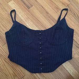 Blue Pinstripe Corset
